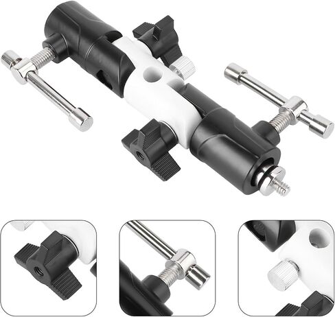 MERRYHAPY Section Adjustable U-Shape Aluminum Flashlight Holder Lightweight Photography Light Stand Accessory Black White in Kuwait