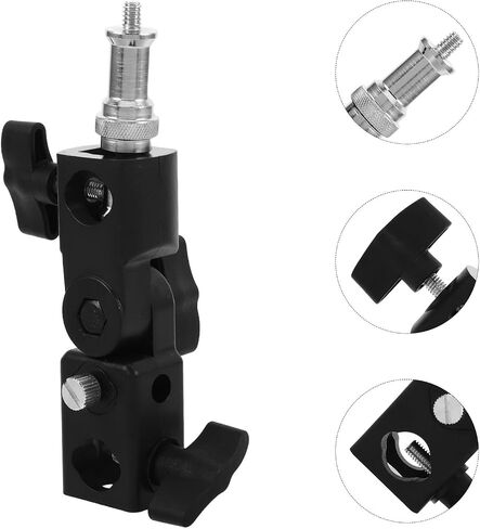 ibasenice Compact Flash Stand Bracket with Umbrella Mount for Light Stand, Hot Shoe Adapter, and Tripod Compatible with Outdoor Photography and Weddings, Made of Sturdy Abs and Metal in Kuwait