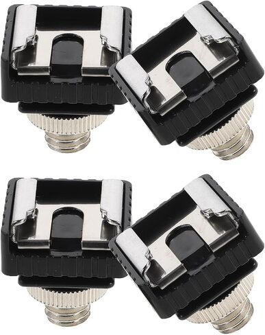 ARTIBETTER 4pcs Flash Shoe Mount Adapter for Camera with 1/4 to 3/8 Male Tripod Screw, Lightweight Alloy Flash Tripod Adapter for Quick Installation, for Vlogging and Studio Use, Compact Size in Kuwait