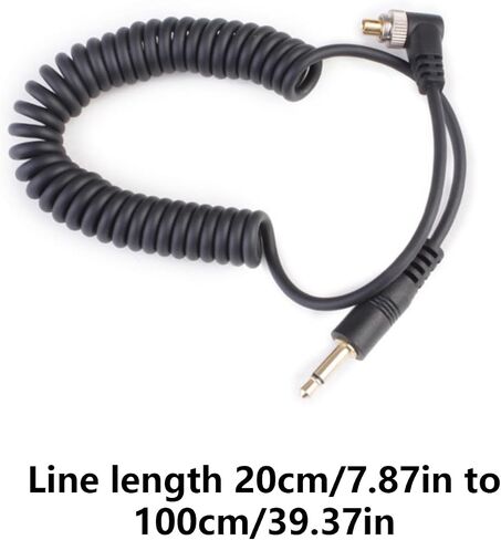 Elbow to 3.5mm Straight Male Flashing Sync Cable Cord for 580EXII 7D 5DII 50D 40D 30D 20D 10D D300S with Screw Spring Shutter Release Cord in Kuwait