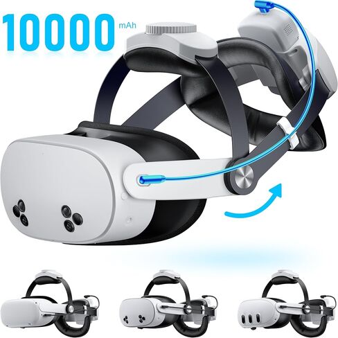 Kawaye for Meta Quest 3S/Quest 2/Quest 3 Head Strap, Double Knobs Adjustable Elite Strap Replacement,VR Headset Strap with Two Large Support Pad Enhanced Support, Reduce Pressure in Kuwait