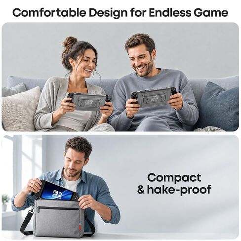Dockable Grip Case for 2025 Switch 2, Anti-Slip Asymmetrical Ergonomic Protective Cover with 90° Foldable Joycon Holder, Shockproof Hard Shell with Z Button Protection, Dock-Friendly Switch 2 Accessories in Saudi Arabia
