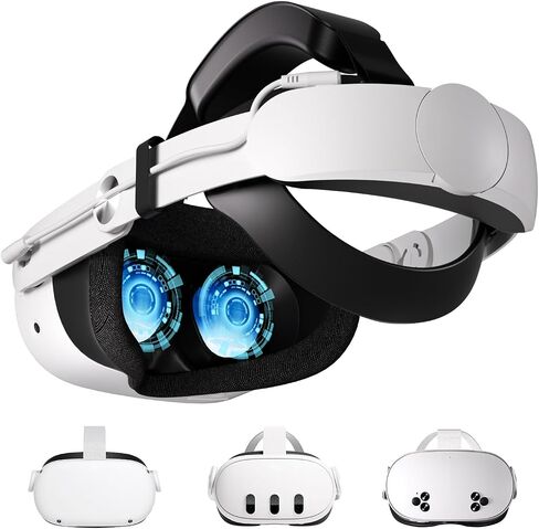 Saqico Head Strap for Meta Oculus Quest 2/3/3S, Pressure-Free Elite Strap Accessories Replacement, Adjustable Headband Soft Cushion VR Headset Enhanced Comfort & Balanced Fit for Longer Immersion in Kuwait