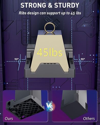 Wall Mount for Xbox Series X - Sturdy Wall Shelf Kit with 2 Controller Holders & 1 Headset Hook, Space Saving, Dual Ventilation Design, Easy Installation, Securely Mount Xbox Console Near or Behind TV in Saudi Arabia
