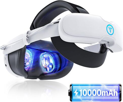 YOGES 10000mAh Battery Head Strap Compatible with Meta Quest 3S & Quest 3, Rechargeable Headstrap Detachable Magnetic Battery to Extend Playtime for VR Headset Compatible with Meta Quest 3S in Saudi Arabia