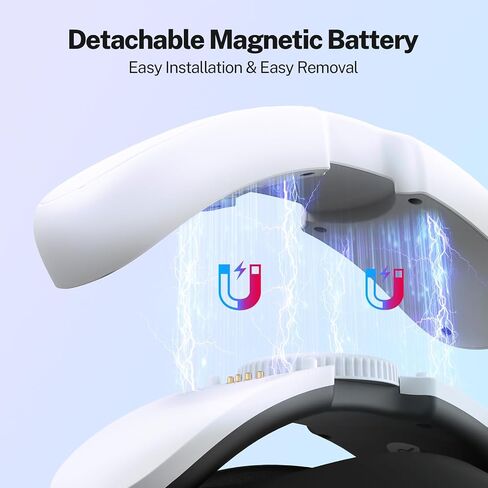 YOGES 10000mAh Battery Head Strap Compatible with Meta Quest 3S & Quest 3, Rechargeable Headstrap Detachable Magnetic Battery to Extend Playtime for VR Headset Compatible with Meta Quest 3S in Saudi Arabia