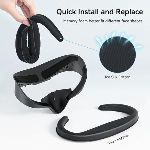 AMVR Q3SFC1 Facial Interface Pad for Quest 3S, PU & Ice Silk, Not Fit Q3 in Saudi Arabia