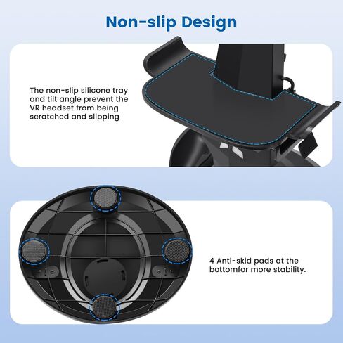 VR Headset Charging Dock for Meta Quest 3/Quest 3S/Quest 2, VR Charging Stand for Quest 3 Accessories VR Stand Supports Charging Headset with Type C Cable and fit Controller with Cover in Saudi Arabia