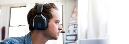 ASTRO Gaming A10 Wired Gaming Headset, Lightweight and Damage Resistant, ASTRO, 3.5 mm Audio Jack, for Xbox Series X|S, Xbox One, PS5, PS4, Nintendo Switch, PC, Mac- Black/Blue | Lightweight, Damage Resistant, ASTRO Audio, Dolby ATMOS, 3.5mm Jack, for Xbo in Saudi Arabia