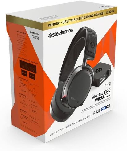 SteelSeries Arctis Pro Wireless - سماعة الألعاب - برامج تشغيل مكبر الصوت عالية الدقة - لاسلكي مزدوج (2.4G وبلوتوث) - نظام بطارية مزدوج in Kuwait