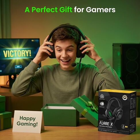 Flare X Wired Gaming Headset with Mic for Xbox Series S/X PS5 PC | 50mm driver, Flip-to-mute cardioid mic, 3.5mm audio jack in Saudi Arabia