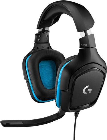 Logitech G432 Wired Gaming Headset - Black | DTS Headphone:X 2.0, 50 mm audio drivers, USB and 3.5 mm jack, Flip-to-Mute mic, PC compatible in Kuwait