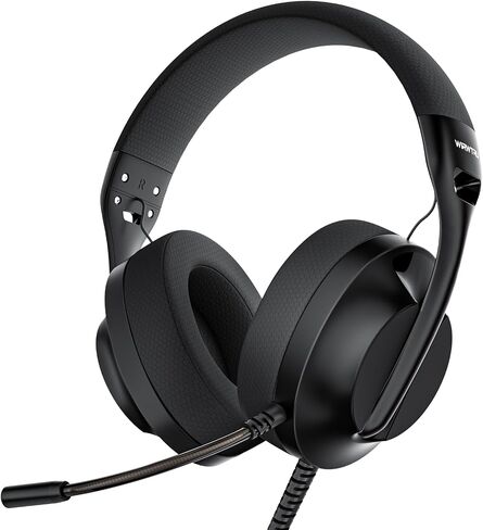 سماعة الألعاب السلكية WIRWTRU لأجهزة PS5 وXbox وXbox Series X|S والكمبيوتر الشخصي وPS4 | تصميم خفيف الوزن بوزن 198 جرام، وميكروفون عازل للضوضاء، وأغطية أذن ناعمة، ومقبس 3.5 ملم للألعاب والعمل in Kuwait