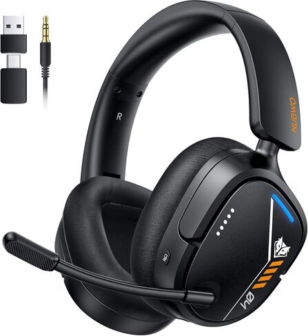 NUBWO Wireless Gaming Headset for PS5, PS4, PC, Switch 7.1 Surround Sound | 2.4GHz USB & Type-C, 80Hr Battery, 270g, Foldable, Mic Monitoring, Compatible with Laptop, Mac, ideal for FPS, RPG in Saudi Arabia