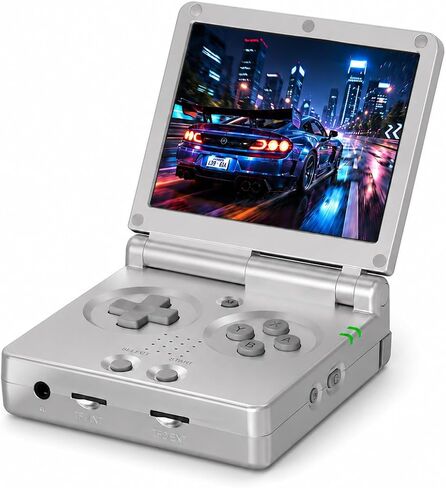 RG35XXSP Handheld Retro Game Console 3.5" IPS Screen 64GB TF Card with 5500+ Games, 3300mAH Battery Support WiFi Bluetooth HD(Silvery) in Kuwait
