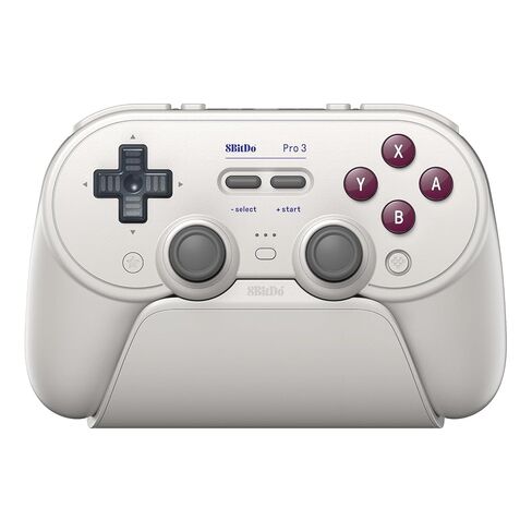 وحدة تحكم بلوتوث 8BitDo Pro 3 للمحول/المحول 2 - عصا التحكم TMR، أزرار ABXY قابلة للتبديل، أزرار خلفية احترافية، قاعدة شحن، مشغلات تأثير القاعة، لنظام التشغيل Windows، Apple، SteamOS، Android - أرجواني in Saudi Arabia