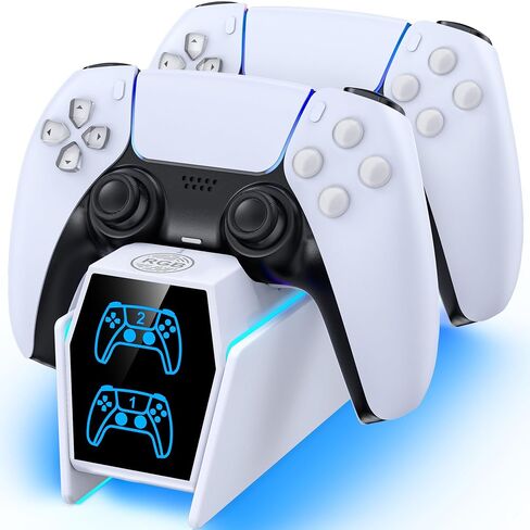 PS 5 Controller Charger Station Compatible with PlayStation 5 Edge & Dual Controller, 9 Lightings PS 5 Accessories Charging Station, PS 5 Dock Stand with LED Indicator for PlayStation Consoles in Saudi Arabia