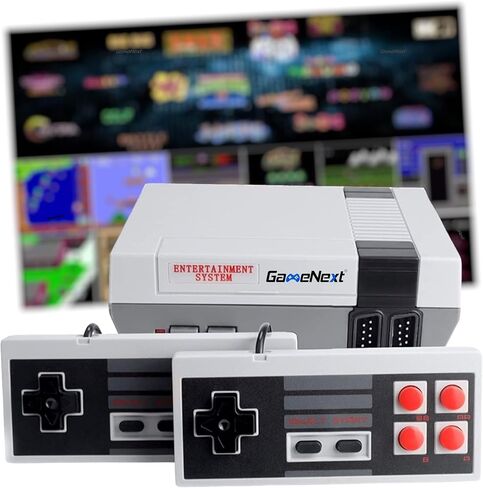 GAMENEXT Retro Game Console, AV Classic Mini Video Game Consoles Built-in with 620 Games Dual Players Mode Console with 2 Controllers Handheld Games for Kids & Adults in Saudi Arabia