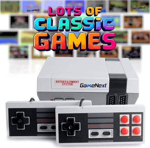 GAMENEXT Retro Game Console, AV Classic Mini Video Game Consoles Built-in with 620 Games Dual Players Mode Console with 2 Controllers Handheld Games for Kids & Adults in Saudi Arabia