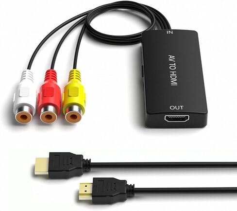 Dingsun RCA to HDMI Converter, AV to HDMI Adapter Support 1080P/720P for PS2/PS3/N64/Wii/VHS/VCR/DVD/Blue-Ray Players etc. in Saudi Arabia