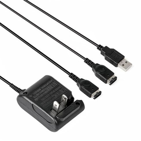 Funturbo GBA SP Charger Cable, Gameboy Advance SP Charging Cord NDS Charger Cord for Original Nintendo DS USB & Power Cable 3.9 ft (2 Pack) in Kuwait