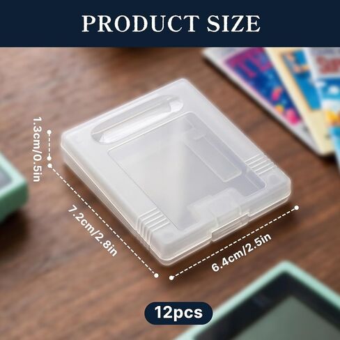 12 Pcs Clear Game Card Case, Anti Dust Cover Transparent Plastic Cartridge Storage Box Case, Snaps Closed Game Card Case for Nintendo Gameboy Color GB in Saudi Arabia