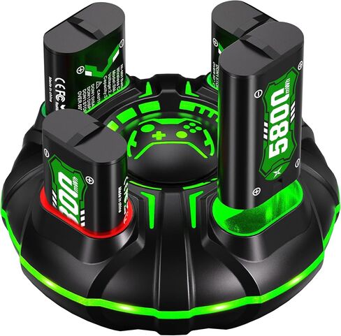 Ukor Fast Charging 4x5800mWh Rechargeable Battery Pack with Charger for Xbox Controller Rechargeable Batteries Xbox for Xbox One & S & X & Elite, Xbox Series X & S in Saudi Arabia