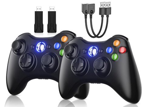 قطعتان بديلتان من Gamrombo لوحدة تحكم Xbox 360، عصا تحكم لاسلكية مطورة للوحة الألعاب متوافقة مع 360 ونحيف، وحدة تحكم Windows 11/10/8/7 للكمبيوتر الشخصي - غير متوافقة مع Xbox One/Series in Kuwait