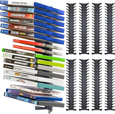 Funturbo Video Game Storage Wall Mount Game Case Holder, Metal Wall Mounted Media Storage Shelves for PS, Xbox, Switch Game Organizer (4-Pack) in Saudi Arabia