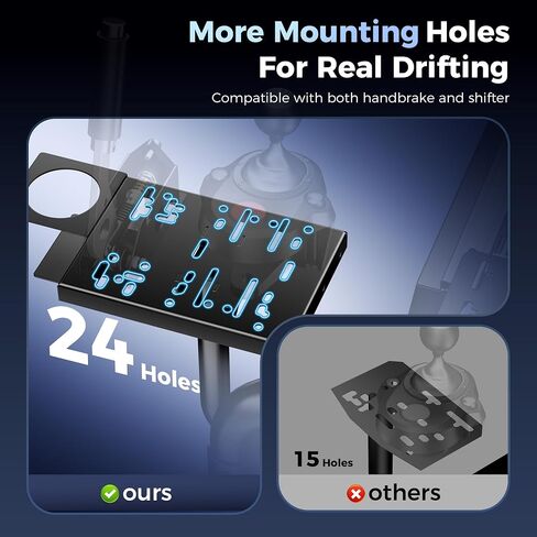 CAMMOO High Compatible Sim Racing Cockpit with Monitor Mount Fits Handbrake | One-Box Shipment, Blister Screws, 31 Holes Wheel Panel, 26 Holes Shifter Panel, Adjustable Racing Simulator Cockpit with Seat in Saudi Arabia