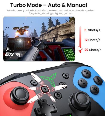 Wireless Switch Controller for Nintendo Switch/Switch 2/Lite/OLED Controller, Switch Controller with a Mouse Touch Feeling on Back Buttons, Extra Switch Pro Controller with Wake-up,Programmable, Turbo Function in Kuwait