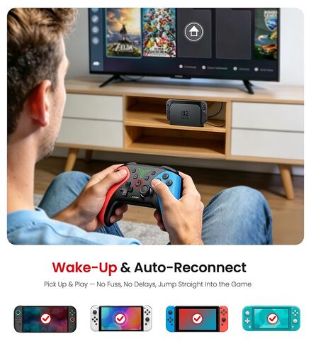 Wireless Switch Controller for Nintendo Switch/Switch 2/Lite/OLED Controller, Switch Controller with a Mouse Touch Feeling on Back Buttons, Extra Switch Pro Controller with Wake-up,Programmable, Turbo Function in Kuwait