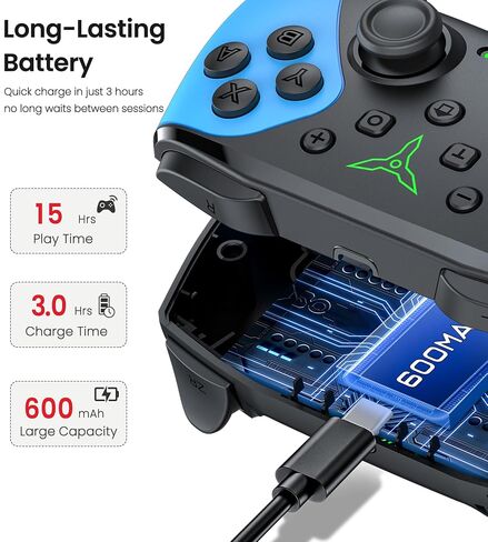 Wireless Switch Controller for Nintendo Switch/Switch 2/Lite/OLED Controller, Switch Controller with a Mouse Touch Feeling on Back Buttons, Extra Switch Pro Controller with Wake-up,Programmable, Turbo Function in Kuwait