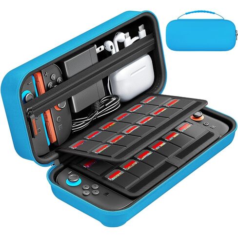 daydayup Switch Carrying Case Compatible with Nintendo Switch 2, with 24 Games Cartridges Protective Hard Shell Travel Carrying Pouch for Console & Accessories Playstation Vita Case in Saudi Arabia