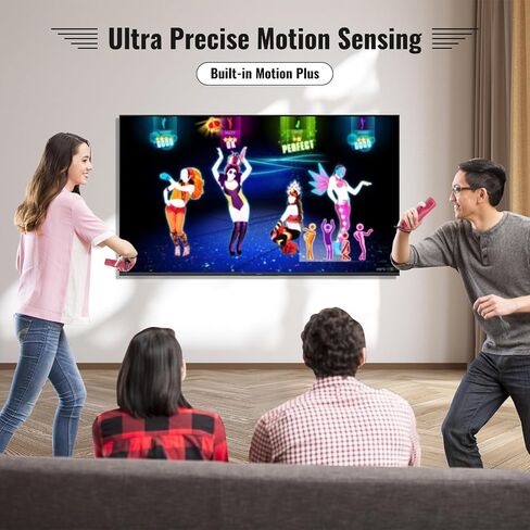 Gamrombo 4 Pack Motion Plus Wii Controller, Compatible with Wii/Wii U with Silicone Case and Wrist Strap (White, Black, Pink, Blue) in Saudi Arabia