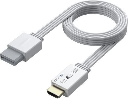 AUTOUTLET Wii to HDMI Cable Converter 1080P 5ft/150cm for Full HD Device, Adapter with HDMI Male Cable Output Compatible with Nintendo Wii, Wii U, HDTV, Monitor-Supports All Wii Display Modes in Kuwait