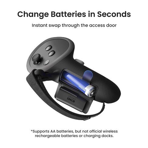 KIWI design Non-Slip Controller Grips with Battery Opening for Quest 3/3S | Upgraded G4 Pro Silicone Protector with Secure Knuckle Strap, Meta Certified Accessory. 1-cm Extended Grip, Stable Signal in Saudi Arabia