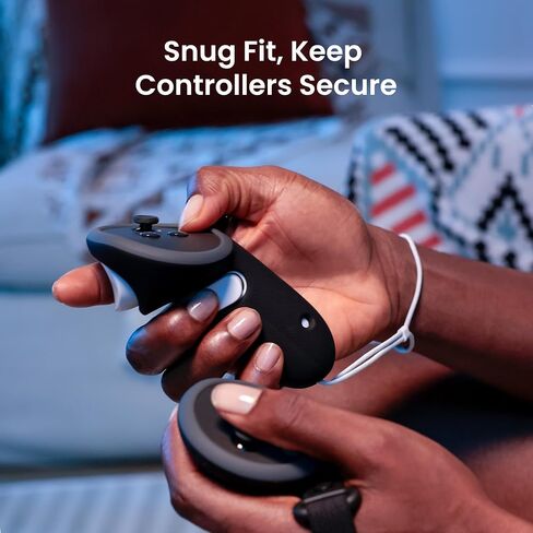 KIWI design Non-Slip Controller Grips with Battery Opening for Quest 3/3S | Upgraded G4 Pro Silicone Protector with Secure Knuckle Strap, Meta Certified Accessory. 1-cm Extended Grip, Stable Signal in Saudi Arabia