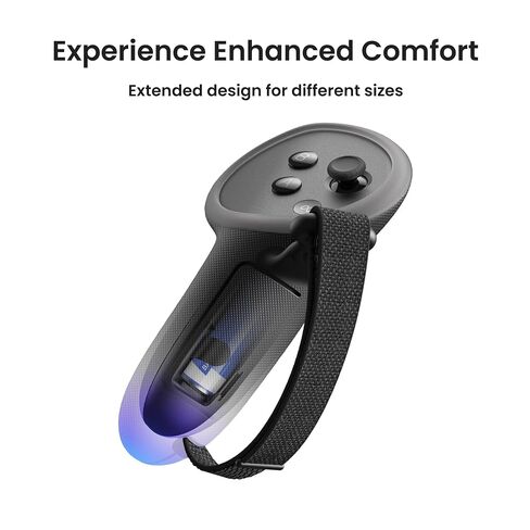 KIWI design Non-Slip Controller Grips with Battery Opening for Quest 3/3S | Upgraded G4 Pro Silicone Protector with Secure Knuckle Strap, Meta Certified Accessory. 1-cm Extended Grip, Stable Signal in Saudi Arabia