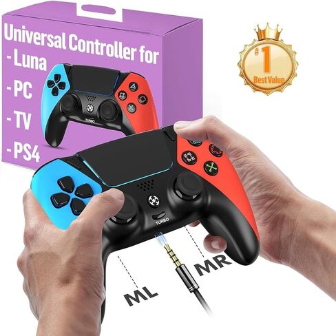 Enstixsm Upgraded for Luna Controller with Back Paddles,Turbo,Wireless Fire TV Game Controllers for PC,GeForce NOW,Firestick,Replacement for Luna Gamepad with ALPS Joystick,No Drift Stick, Blue and Red (Blue and Red) in Saudi Arabia