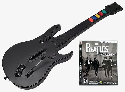 وحدة تحكم جيتار لاسلكية للاستخدام مع PS3 والكمبيوتر الشخصي (متوافقة مع ألعاب Rock Band وGuitar Hero) + مجموعة ألعاب الفيديو The Beatles Rock Band PC in Kuwait