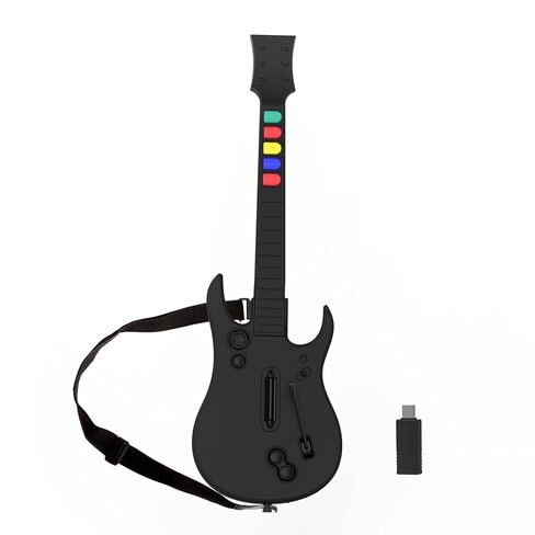 DOYO Wireless Guitar Hero Controller for PC and PlayStation 3 PS3 with Dongle for Clone Hero, Rock Band Guitar Hero Games - Black & White Bundle in Saudi Arabia