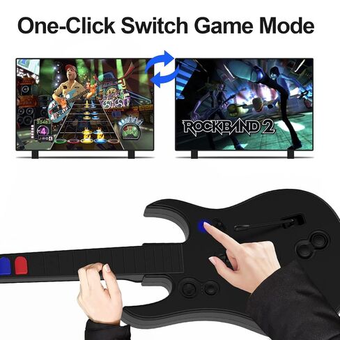 DOYO Wireless Guitar Hero Controller for PC and PlayStation 3 PS3 with Dongle for Clone Hero, Rock Band Guitar Hero Games - Black & White Bundle in Saudi Arabia