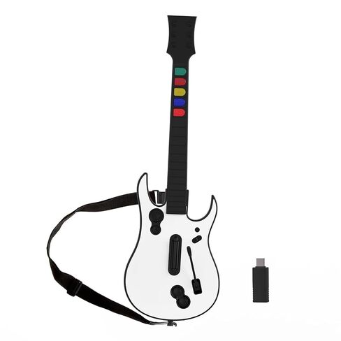 NBCP Guitar Hero Controller PC, Wireless PS3 /PC Guitar Hero Guitar with Dongle for Clone Hero, Guitar Hero 3/4/5 Rock Band 1/2 Games Black in Saudi Arabia