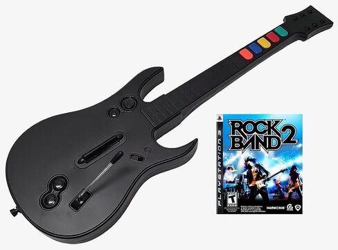 PS3 Rock Band & Guitar Hero Wireless Guitar Controller + ROCK BAND 2 Video Game Bundle Set PC (Renewed) in Saudi Arabia