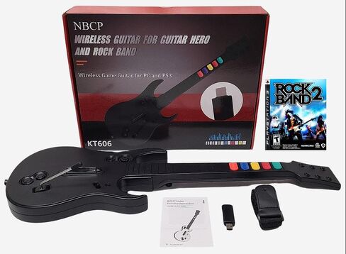 PS3 Rock Band & Guitar Hero Wireless Guitar Controller + ROCK BAND 2 Video Game Bundle Set PC (Renewed) in Saudi Arabia