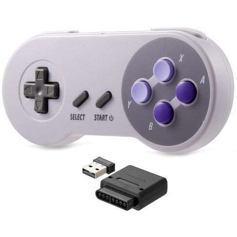 وحدة تحكم لاسلكية KIWITATA لوحدة تحكم SNES الأصلية، لوحة ألعاب لاسلكية عن بعد 2.4 جيجا هرتز لوحدة تحكم نظام الترفيه SNES وأجهزة الكمبيوتر الشخصية التي تعمل بنظام Windows وMAC وRaspberry Pi in Kuwait