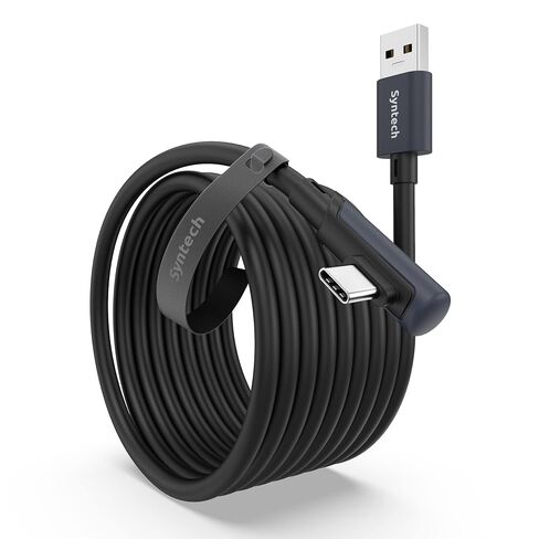 Syntech Link Cable 16FT, USB 3.0 to USB Cable for Meta Quest 3/3S/2, Pico 4 | USB 3.0 High Speed with up to 5Gbps Data Transfer for PCVR and SteamVR Gaming, Reinforced L-Shaped USB-C Connector in Saudi Arabia