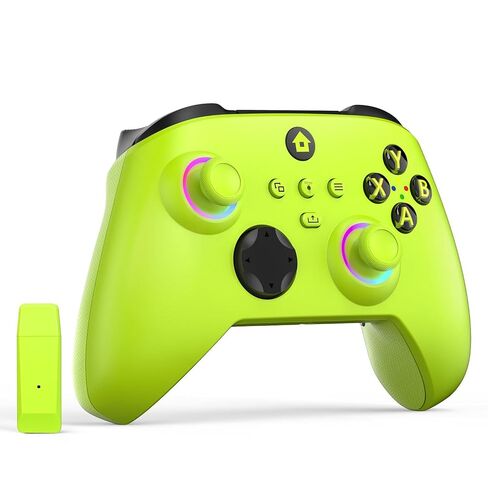 W&O Wireless Controller for With Xbox One, Xbox Series X/S, Xbox One X/S, PC, With RGB LED Light, Mappable Buttons, With 2.4GHZ Wireless Adapter Gamepad (Electric Volt) in Saudi Arabia