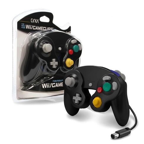 CirKa Wired Controller for Nintendo GameCube & Wii - Black | Dual Analog Joysticks, Vibration Feedback, Pressure-Sensitive Buttons in Saudi Arabia